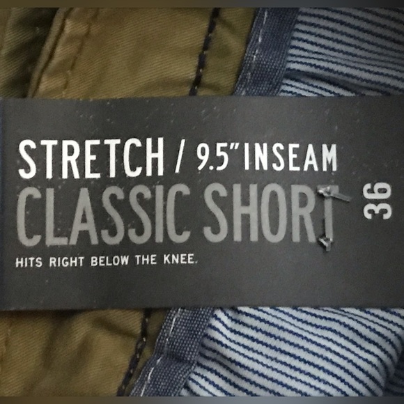 NWT $45 Men’s AERO Stretch Reflex Twill Classic Shorts Flat Front 9.5” Inseam 36 - Picture 5 of 5